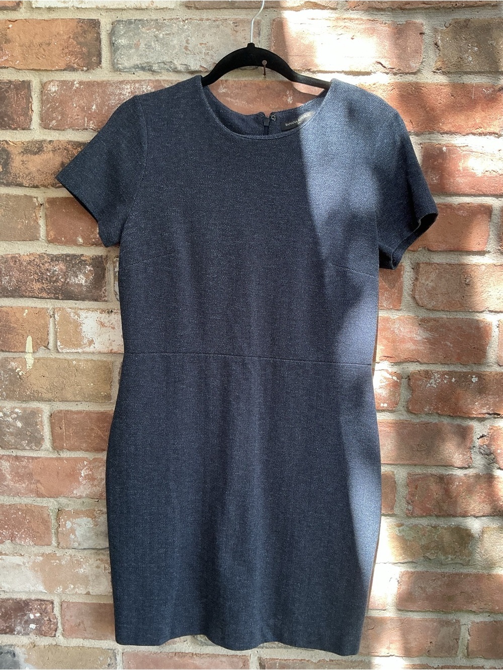 Banana Republic Short-Sleeve Mini Dress in Charcoal 12